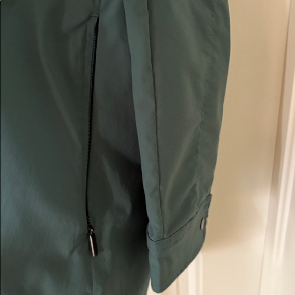 Athleta Advantage Poplin Jacket Deep Ocean Teal Ruffle Collar Swing Size medium - Picture 10 of 10